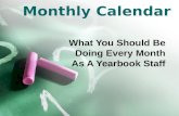 School Yearbook Staff Monthly Calendar