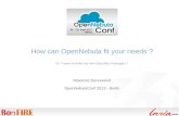 OpenNebulaConf 2013 - How Can OpenNebula Fit Your Needs: A European Project Feedback by Maxence Dunnewind