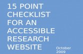 15 Point Checklist For An Accessible Research Website