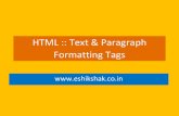 Html text and formatting
