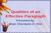 Qualities of an Effective Paragraph