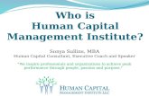 Who is Human Capital Management Institute and Sonya Sullins?e
