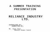 Reliance industries training presentation