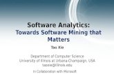Software Analytics:Towards Software Mining that Matters (2014)