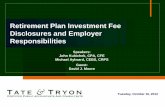 Retirement Plan Investment Fee Disclosure