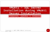 VMukti SQL Server Installation during server installation For V1034 to V1038