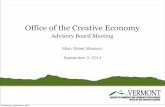 Office of the Creative Economy, Advisory Committee Deck, Sept 2014