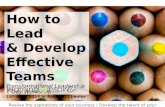 How to Lead & Develop Effective Teams