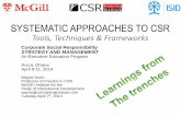 Csr tools, techniques and frameworks