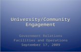 Presentation to UM Regents regarding University / Community Engagements