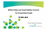 KFDA Policy on Food Safety Control for Imported Foods_2012