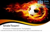 Football with flames sports power point templates themes and backgrounds graphic designs