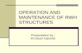 Operation and Maintenance of RWH Structures
