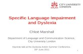 Chloe Marshall - SLI & Dyslexia - Dyslexia Guild Summer Conference 2011