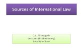 Sources of International Law  for 3rd year students-2013