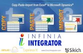 Excel Beyond Microsoft GP 2013 Copy & Paste with the Infinia Integrator