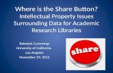 Where is the Share Button? Intellectual Property Issues Surrounding Data for Academic Research Libraries