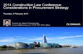 Considerations in Procurement Strategy - 2014 Olswang Construction Law Conference