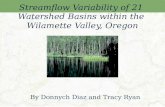 StreamFlow Variability of 21 Watersheds, Oregon: Analysis