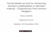 Bloggers’ Experiences on Women’s Participation in decision making