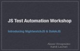 Javascript Test Automation Workshop (21.08.2014)