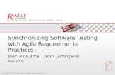 Synchronizing Software Testing with Agile Requirements Practic