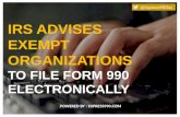 IRS advice exempt organization to file form 990-n electronically