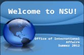 NSU Welcome Orientation for International Students
