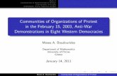 Communities of Organizations of Protest in the February 15, 2003, Anti-War Demonstrations in Eight Western Democracies