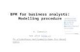 BPM for business analysts: modelling procedure