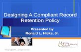 Designing A Compliant Record Retention Policy