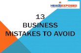 13 Business Mistakes To Avoid