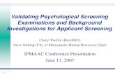 Validating psych screening exams paullin 2007