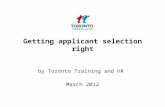 Getting applicant selection right March 2012