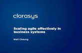 Scaling Agile effectively in business systems - Matt Cheung
