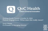 QoC Health - Hacking Health presentation - Sarah Sharpe