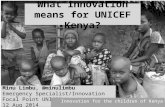 What Innovation means for UNICEF Kenya? "Children, Adolescent and Youth" at the centre of decision processes and design