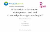 Where does Information Management end and Knowledge Management begin?