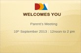 Parent meeting 19th sept.
