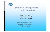 Solid Oral Dosage Forms. Powder Blending- Pfizer 2001
