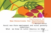 Rural non-farm employment and rural poverty reduction: What we know in Latin America in 2010