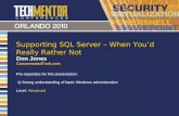 Supporting SQLserver