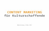 Content Marketing für Kulturschaffende