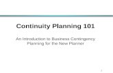 Continuity Planning 101