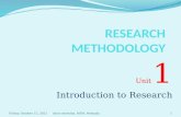 Research methodology, unit 1 for MBS