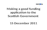 Nidos-Making a good funding application to the scottish government