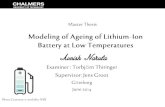 Modeling of Ageing of Li-ion battery at low temperatures