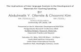 The Implications of Inter-language Analysis in the Development of Materials for Teaching Speaking (Matsda, LeedsMet Uni.2010)