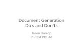 Approaches to document/report generation
