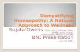 Demystifying Homeopathy:  BNI Presentation